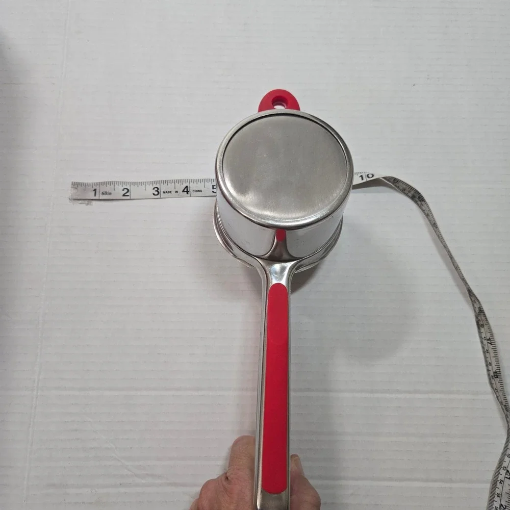 Bellemain Stainless Steel Potato Ricer Masher Red Silicone Grip Fruit Press